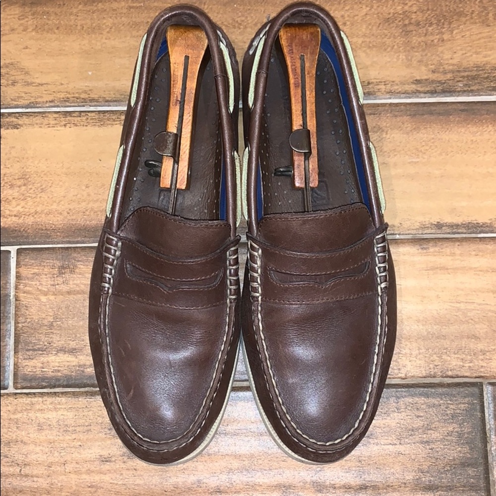 Sperry top sides brown leather uppers